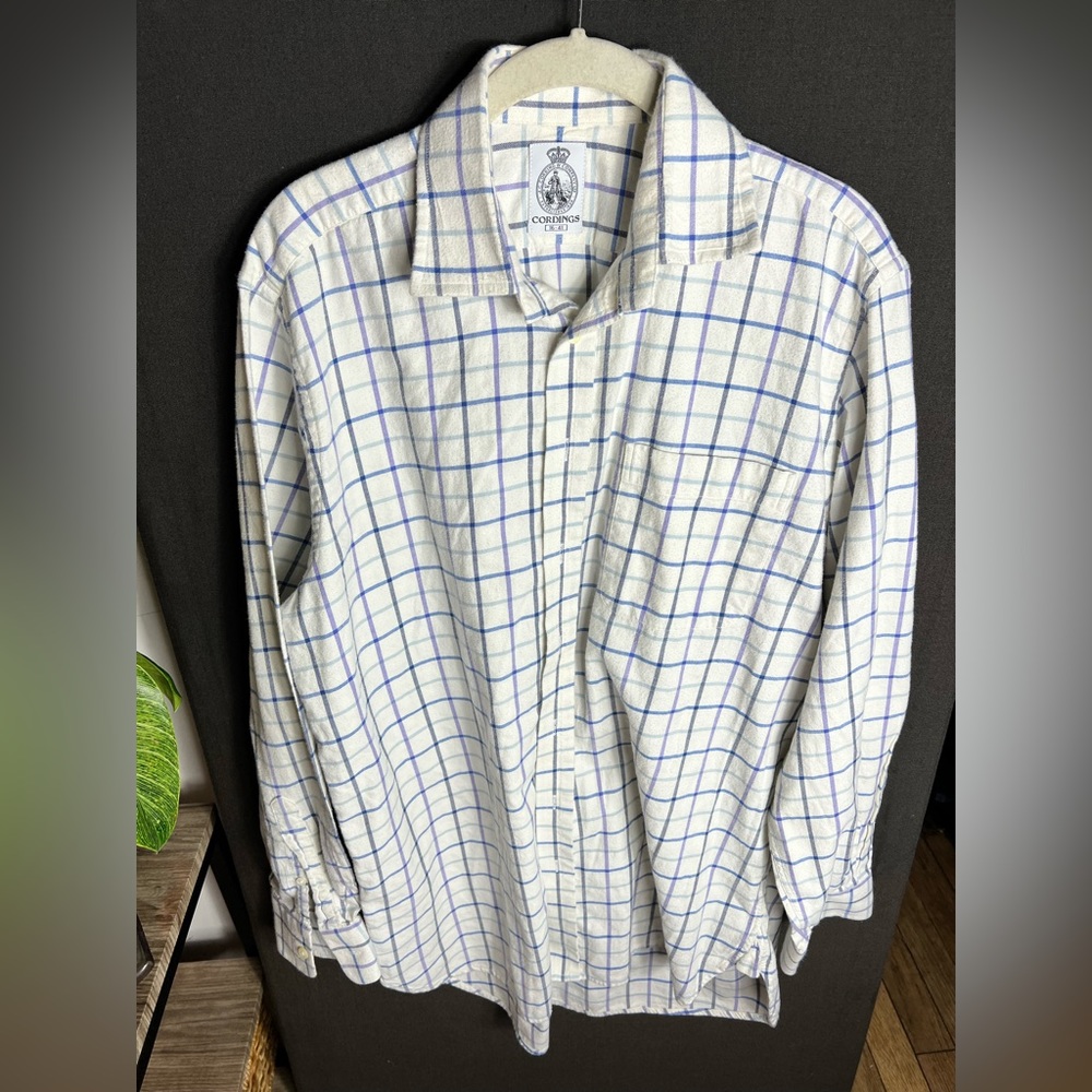 Cordings Navy/Grey/Purple Long-Sleeve Button-Up